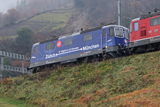 FFS Re 421 379-9 'Zrich - Mnchen 6x tglich in 3,5 Stunden' a Bellinzona