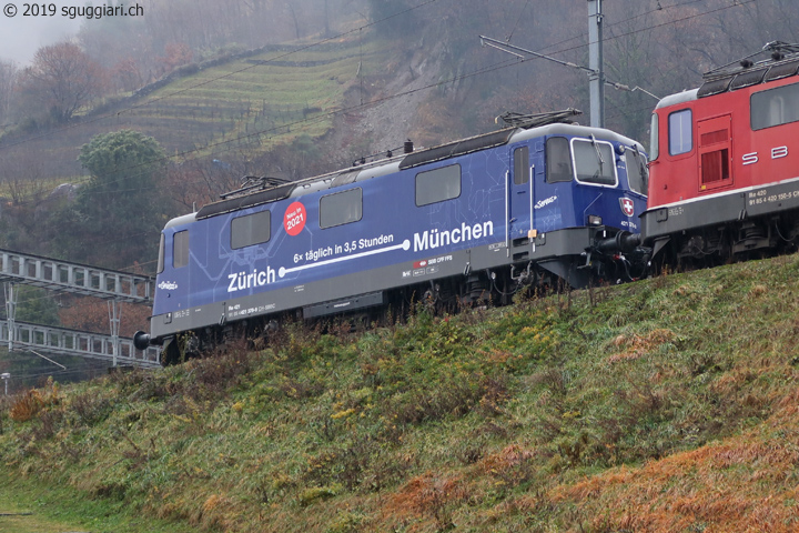 SBB Re 421 379-9 'Zrich - Mnchen 6x tglich in 3,5 Stunden'