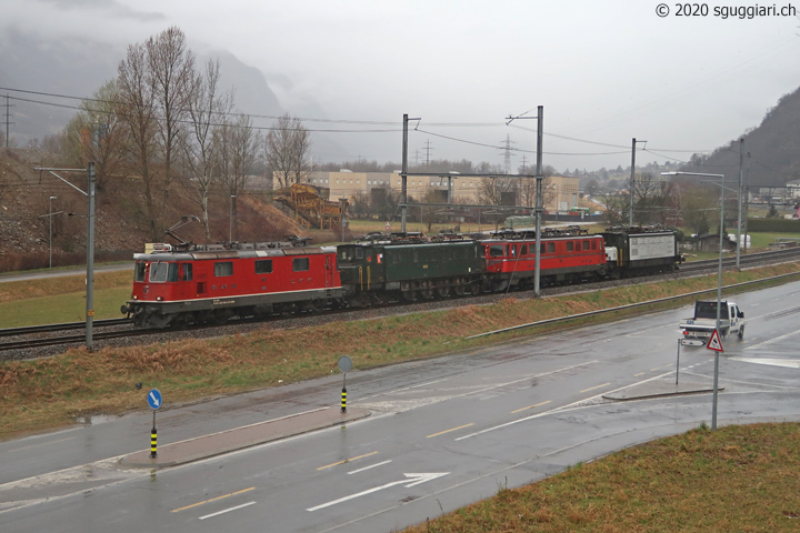 SBB Re 4/4 II 11158, Ae 4/7 10951, Ae 6/6 11419 'Appenzell Innerrhoden' e Ae 4/7 10999