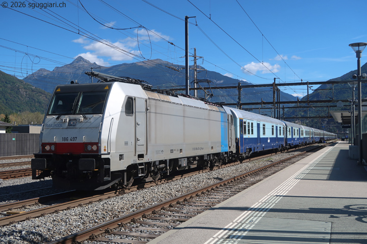 TR Trans Rail (Railpool) BR 186 497-4 con carrozze TTI (Treni Turistici Italiani)